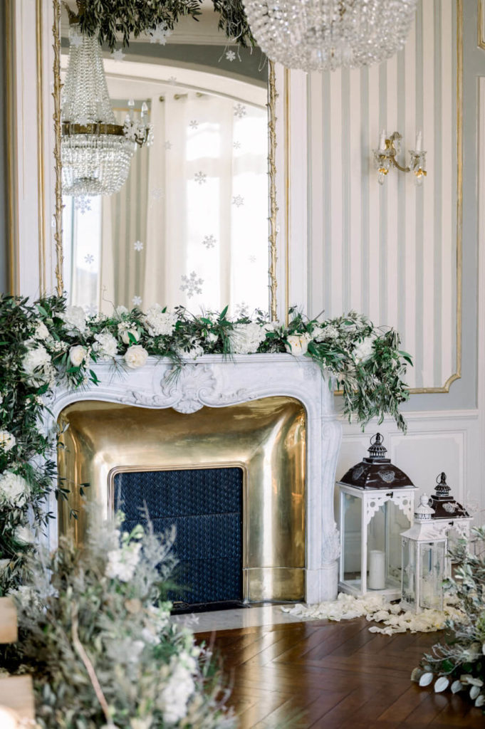 cheminée fleurie mariage